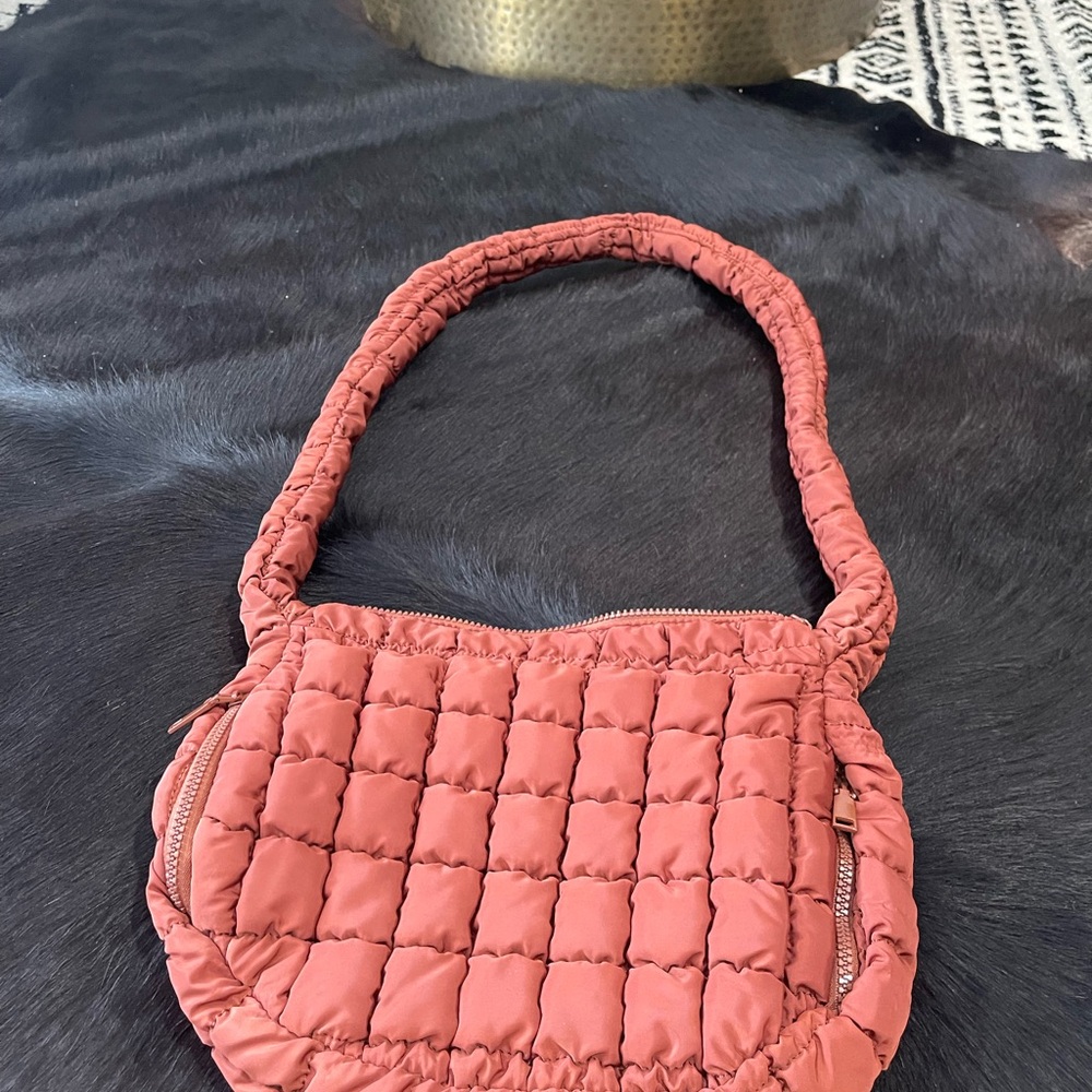 Urban Expressions Quilted Crossbody Bag in Rust